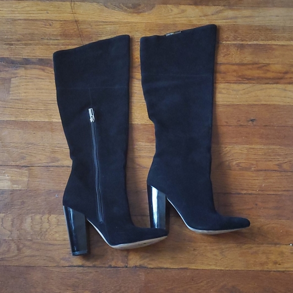 Calvin Klein Suede Convertible Knee High Boots - Picture 2 of 16